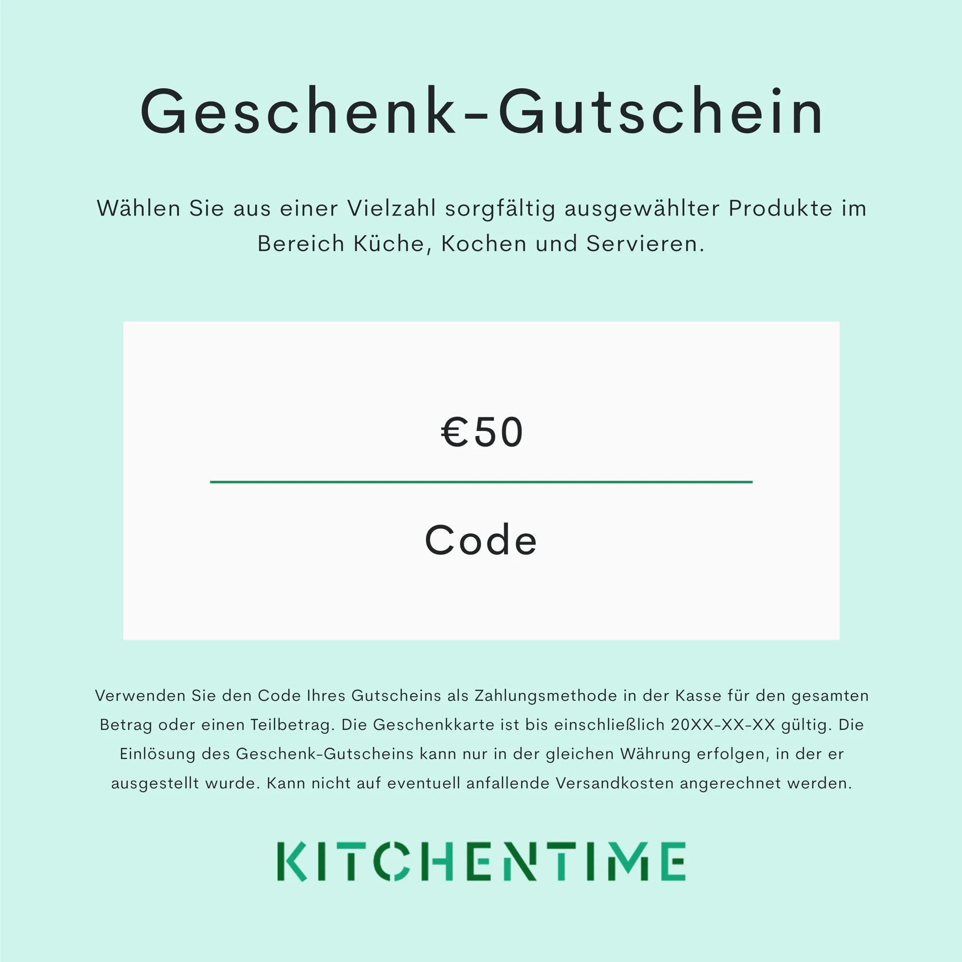 Digitaler Gutschein, 50,00 € Geschenkgutscheine