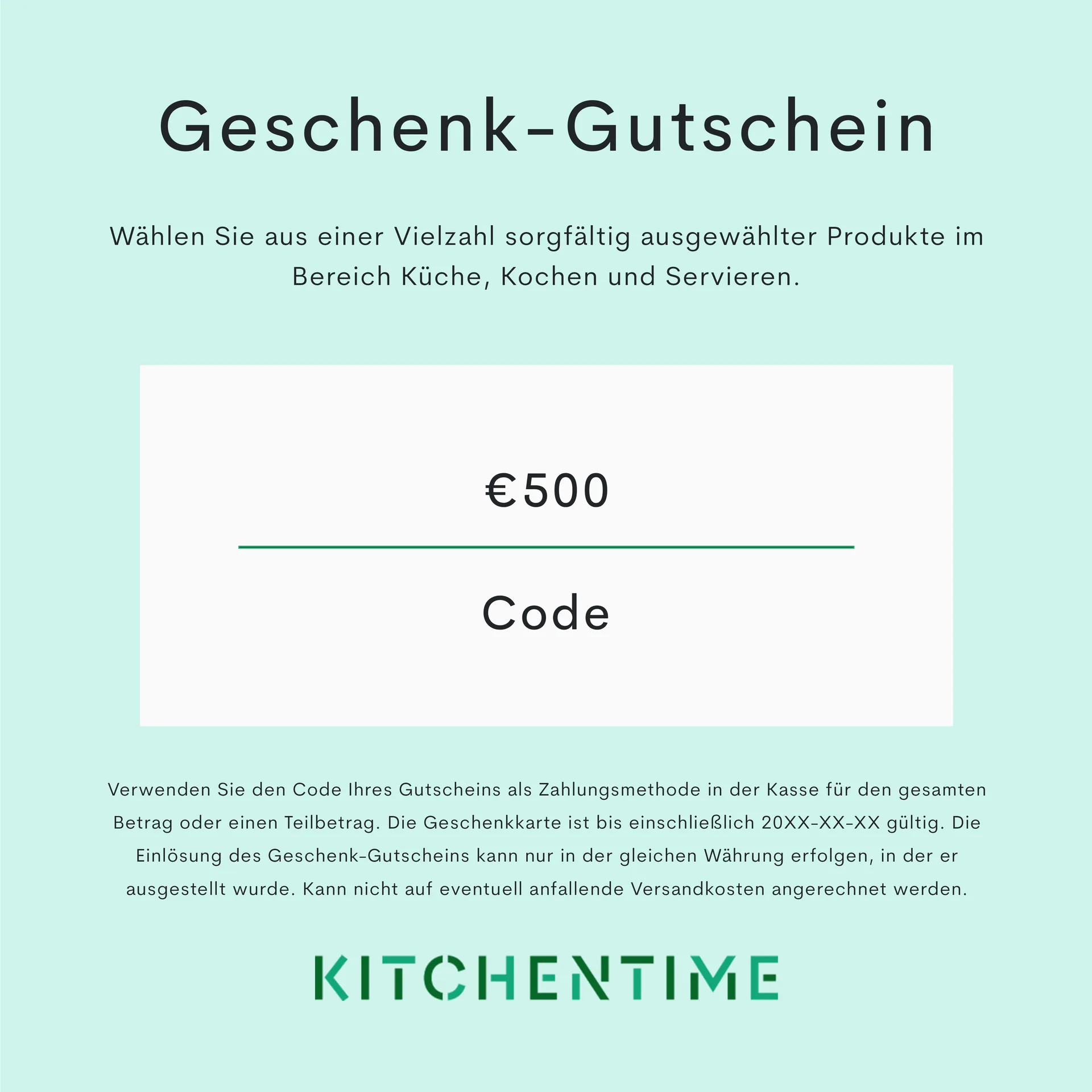 Digitaler Gutschein, 500,00 € Geschenkgutscheine
