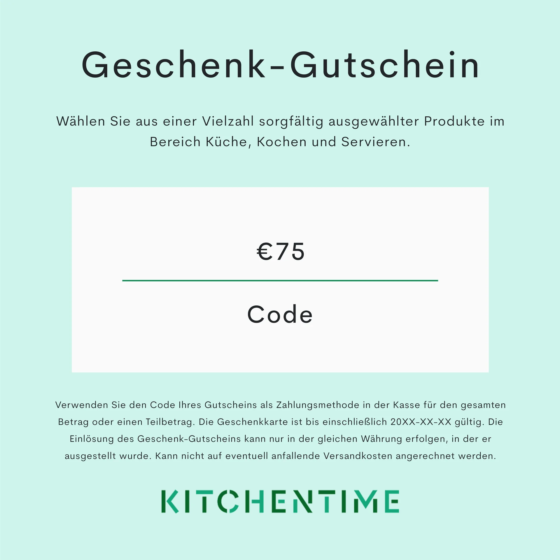 Digitaler Gutschein, 75,00 € Geschenkgutscheine