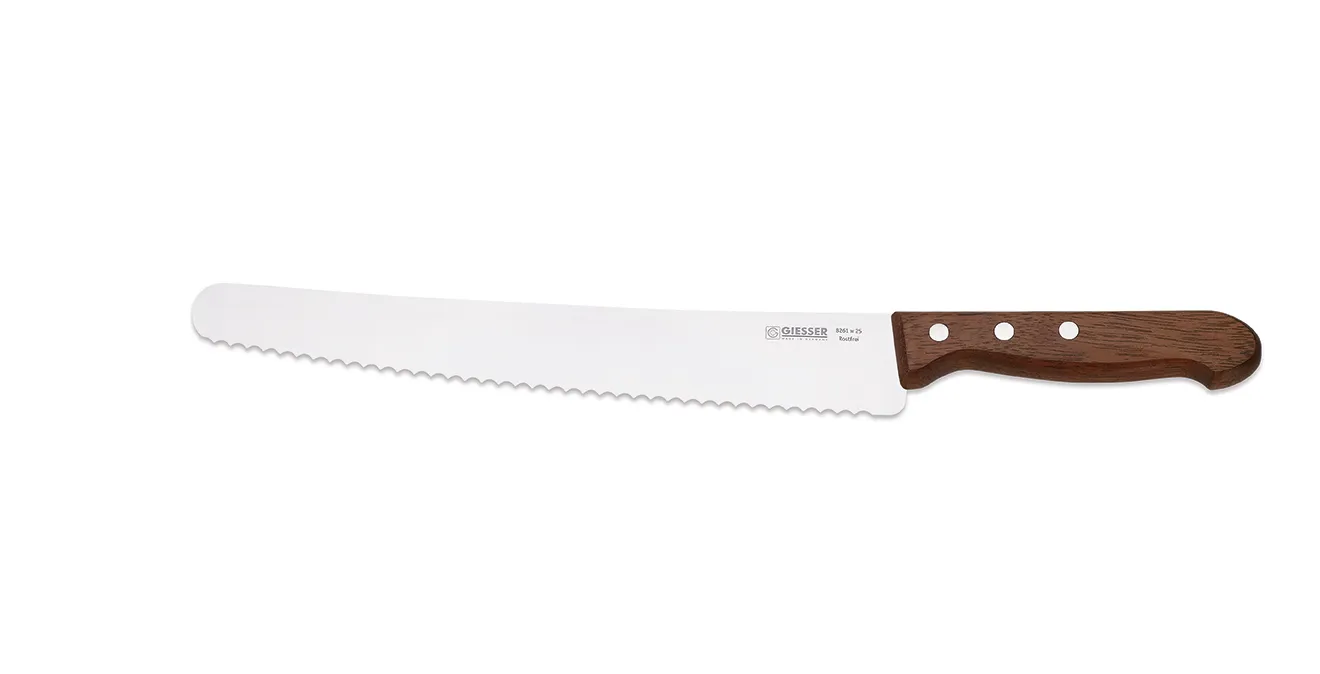 Giesser Brotmesser 25 cm, Stahl-rosenholz braun Giesser