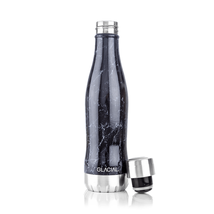 Glacial Wasserflasche 400 ml, Black marble Glacial