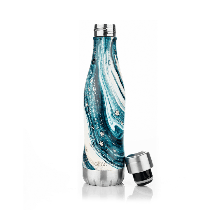 Glacial Wasserflasche 400 ml, Indigo marble Glacial