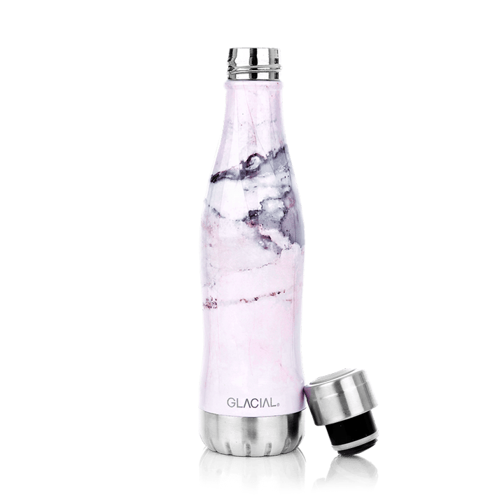 Glacial Wasserflasche 400 ml, Pink marble Glacial