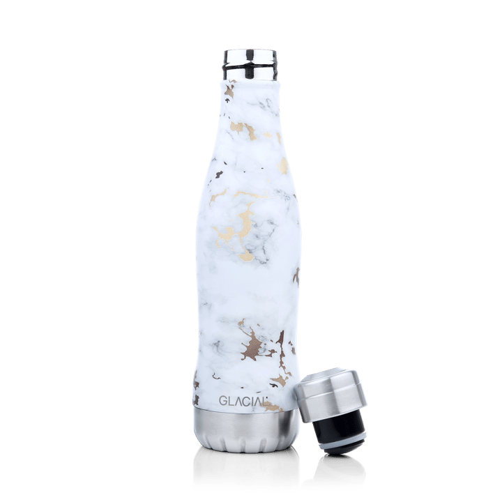 Glacial Wasserflasche 400 ml, White golden marble Glacial
