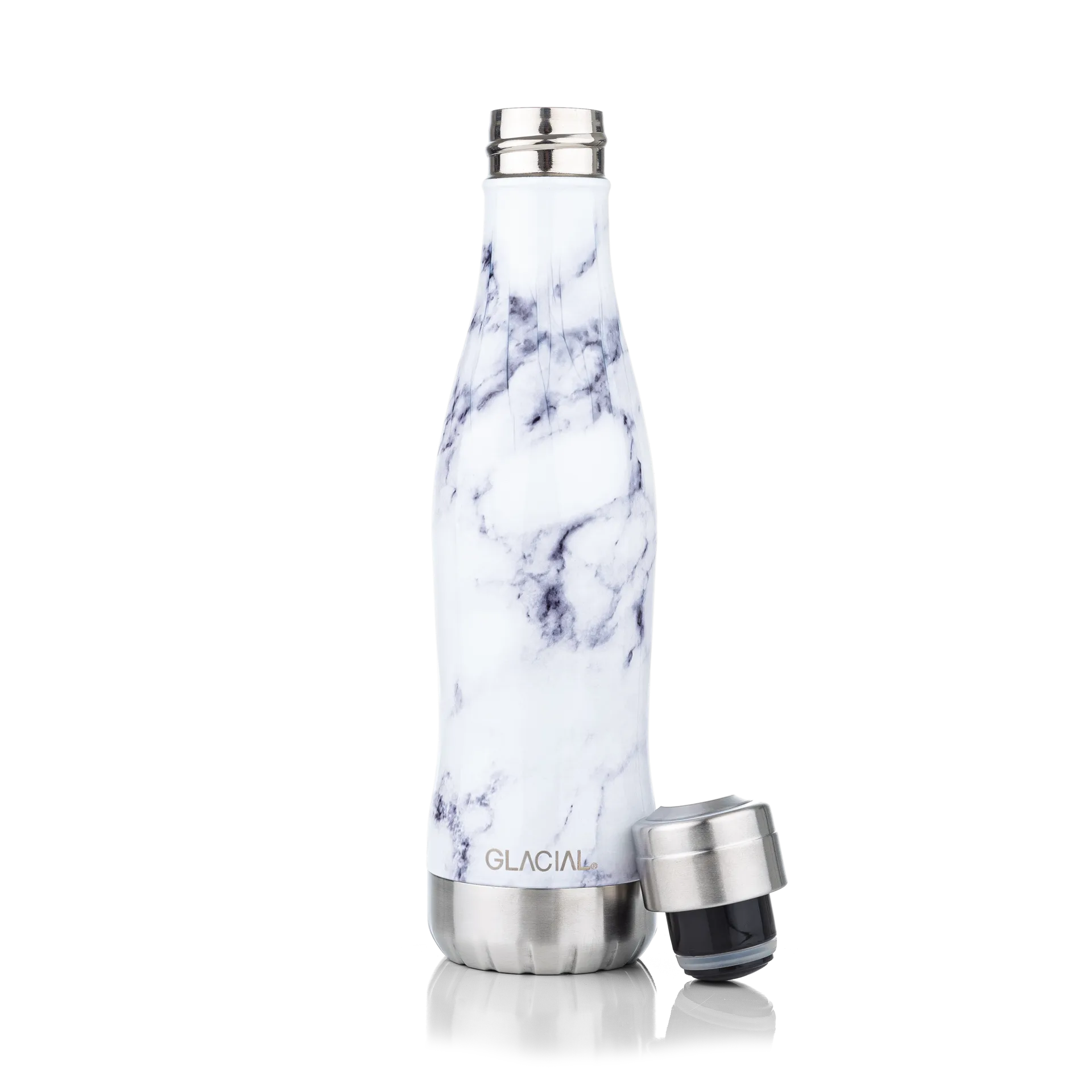 Glacial Wasserflasche 400 ml, White marble Glacial