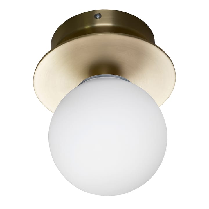 Art Deco IP44 Wandleuchte/Deckenleuchte, Messing gebürstet Globen Lighting