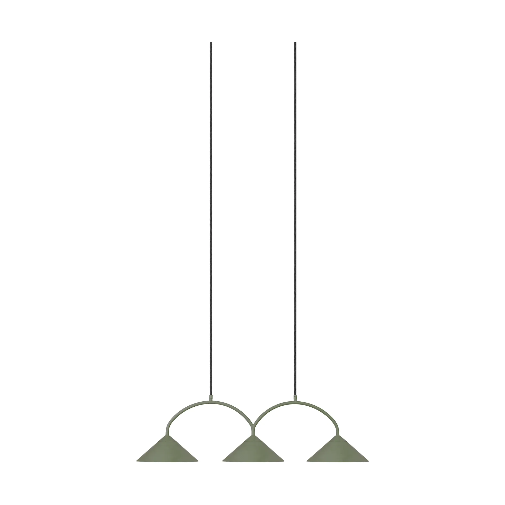 Curve Pendelleuchte 3, Grün Globen Lighting