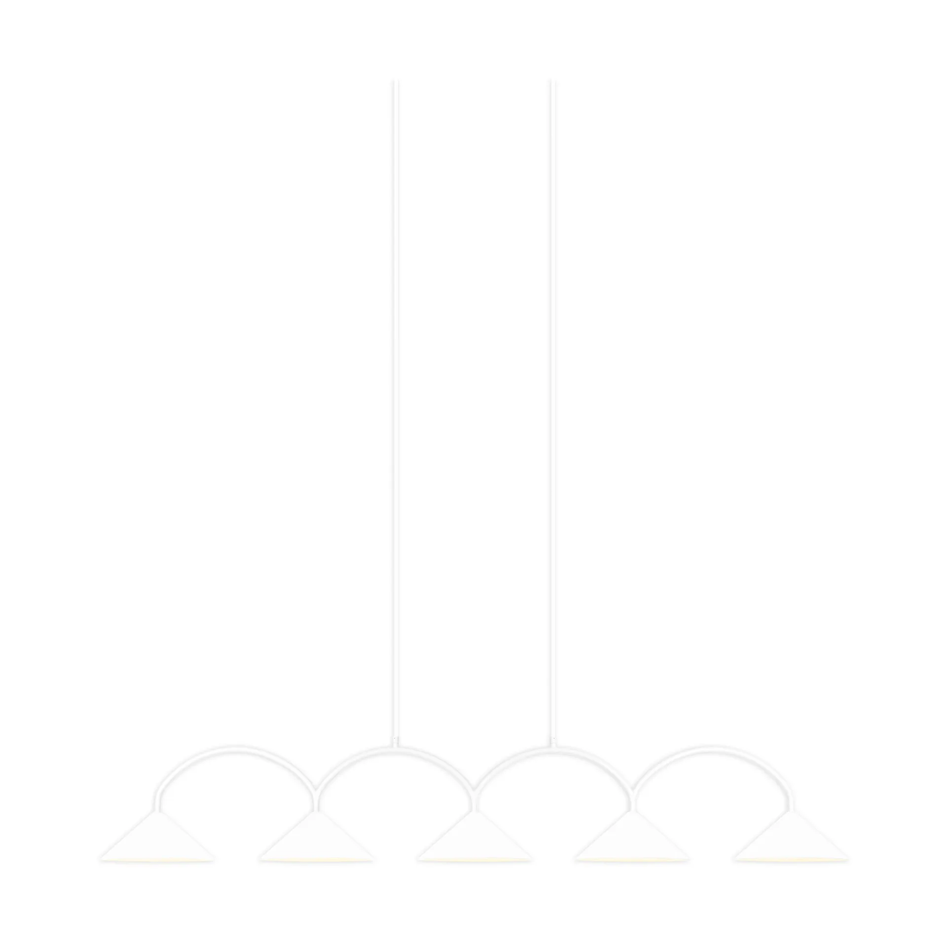 Curve Pendelleuchte 5, Weiß Globen Lighting