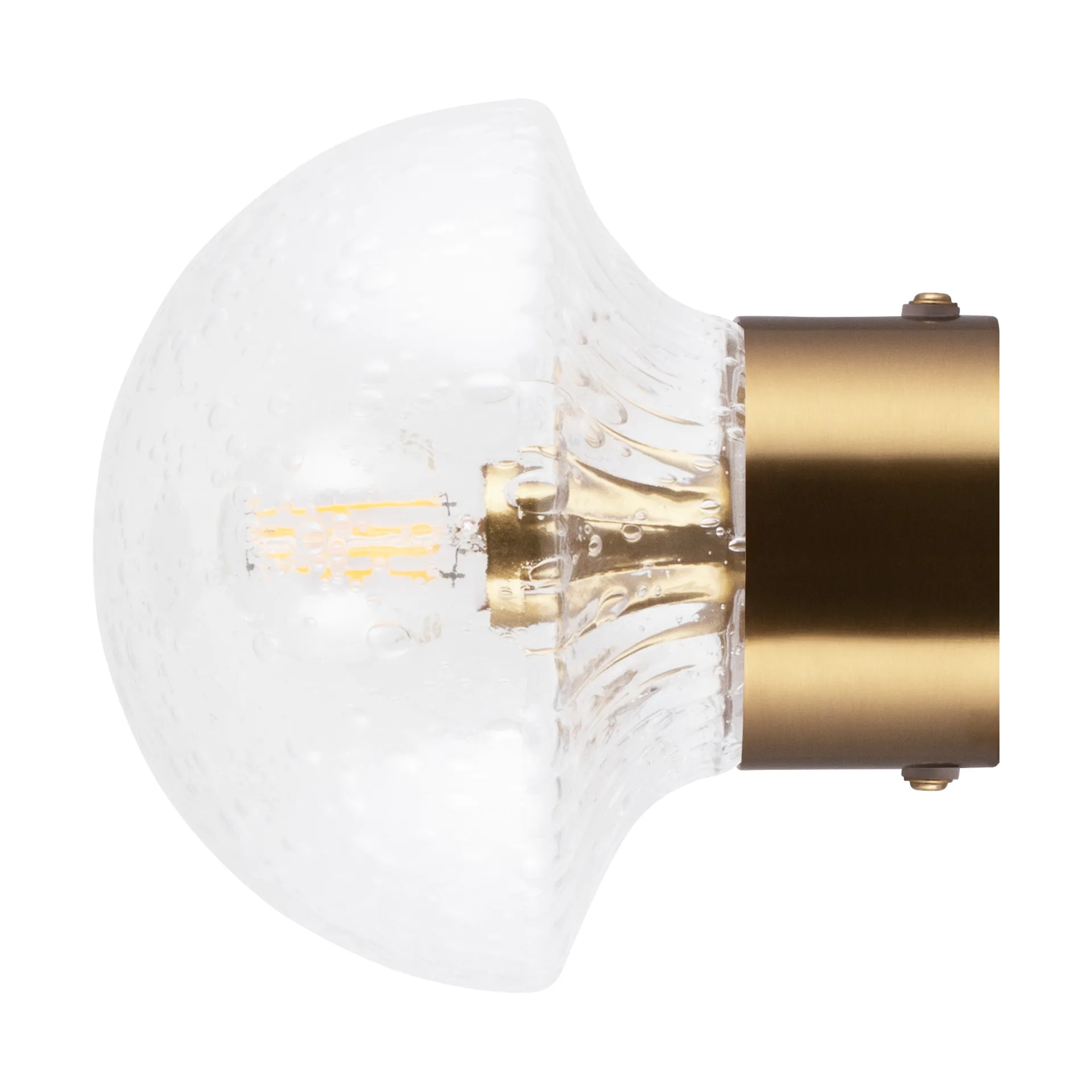 Fungo Deckenleuchte Ø16 cm, Klar-gebürstetes Messing Globen Lighting
