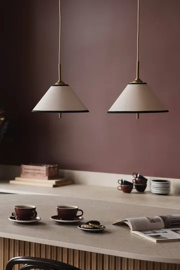 Iris Pendelleuchte 25 - Creme-Schwarz (Weiß-goldfarben) - Globen Lighting