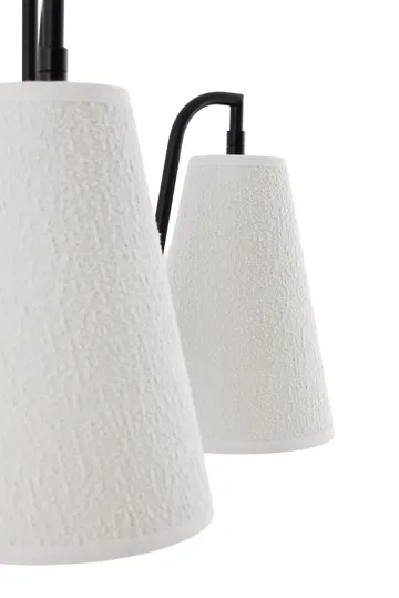 Lou Pendelleuchte - 5, Weißer Bouclé-Schwarz, 67x67 cm - Globen Lighting