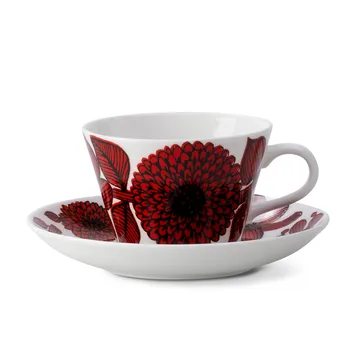 Röd Aster Kaffeetasse - Kaffeetasse + Untertasse - Gustafsbergs Porslinsfabrik