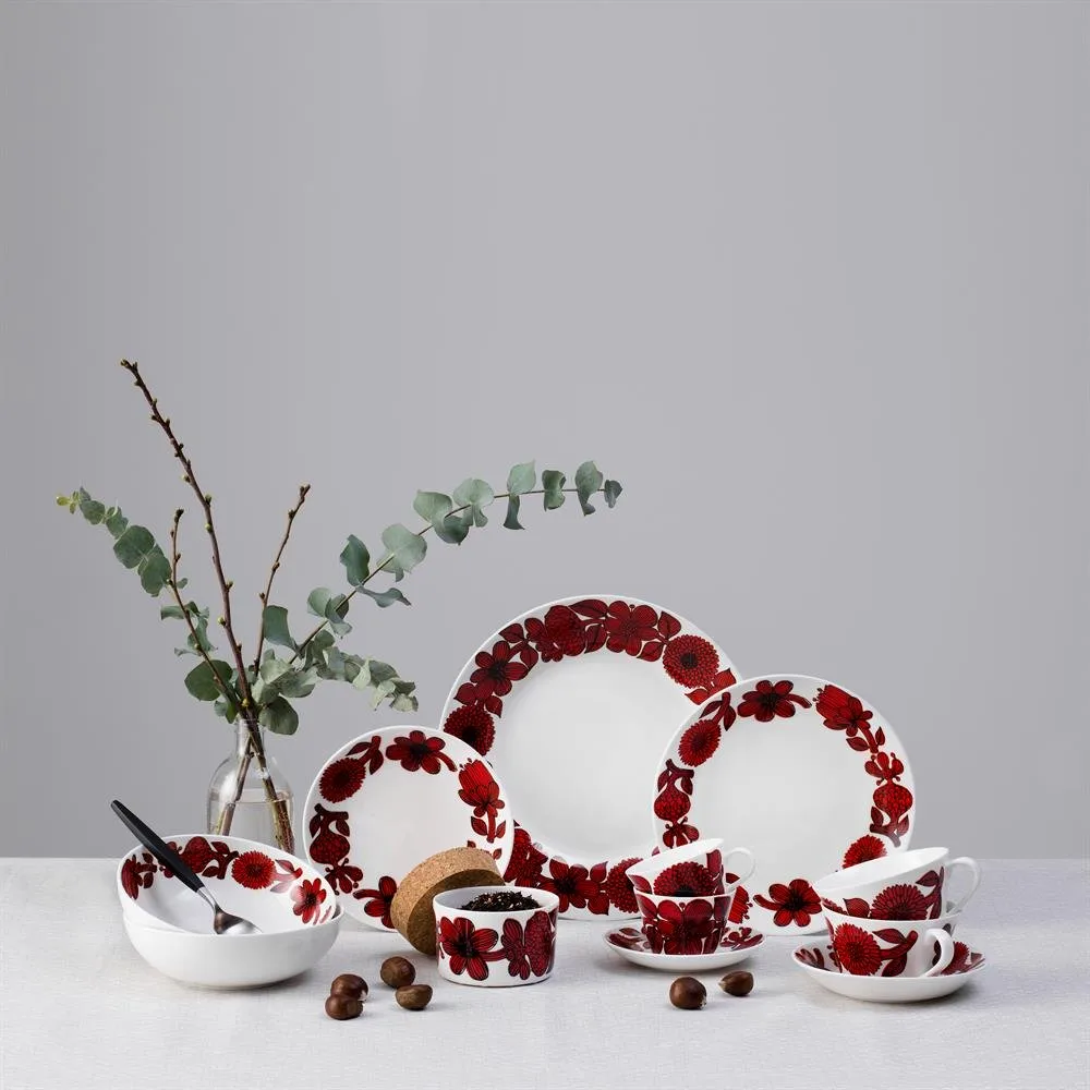 Röd Aster Teller, Ø 28cm Gustafsbergs Porslinsfabrik