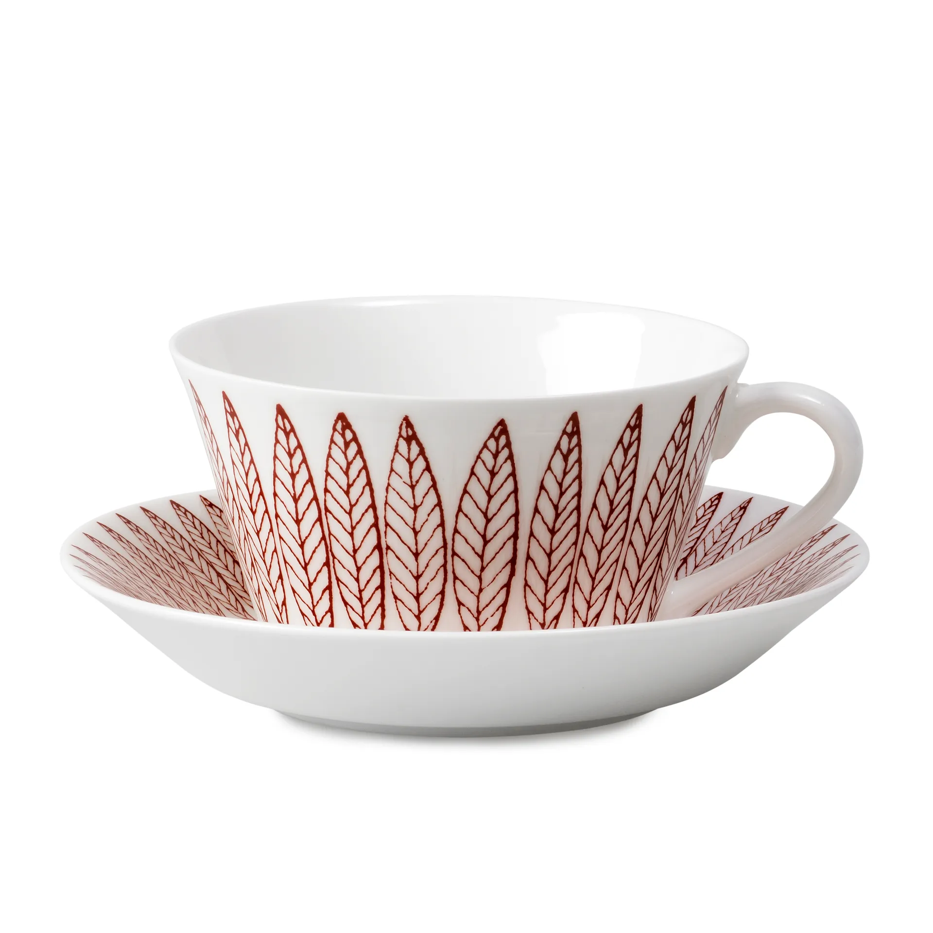 Röd Salix Tee-Set, Kegel, Teetasse + Untersetzer Gustafsbergs Porslinsfabrik