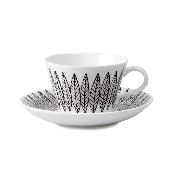 Svart Salix Kaffee-Set, Kegel, Kaffeetasse + Untersetzer Gustavsbergs Porslinsfabrik