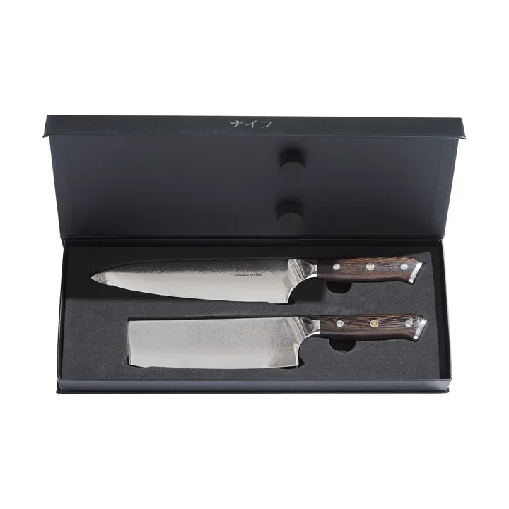 Damascus By Hâws Koch- & Gemüsemesserset 2-teilig - Wengé - Hâws