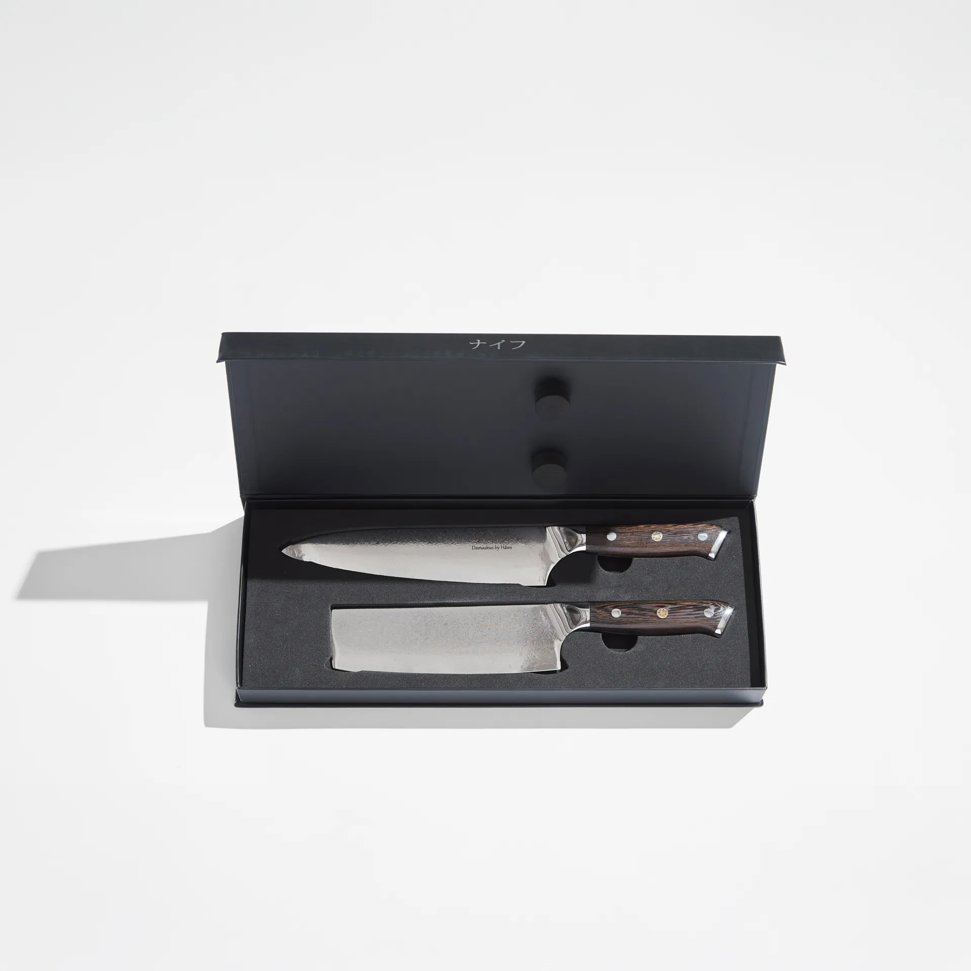 Damascus By Hâws Koch- & Gemüsemesserset 2-teilig, Wengé Hâws