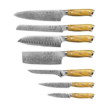 Damascus by Hâws Messer-Set 7-teilig - Braun-Edelstahl - Hâws