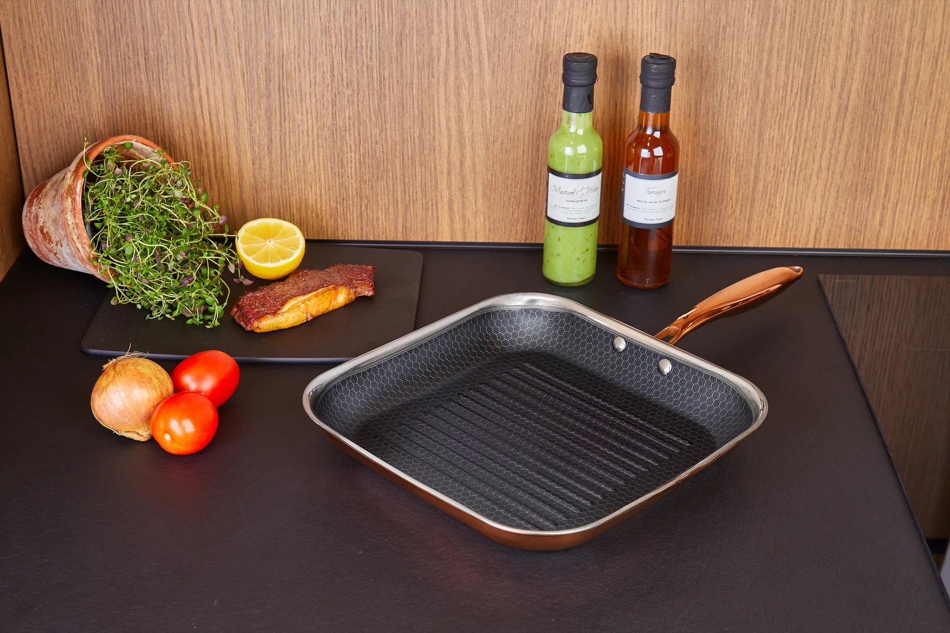 Hâws Santo Grillpfanne Hybrid-Coating 28 cm, Rose Gold Hâws