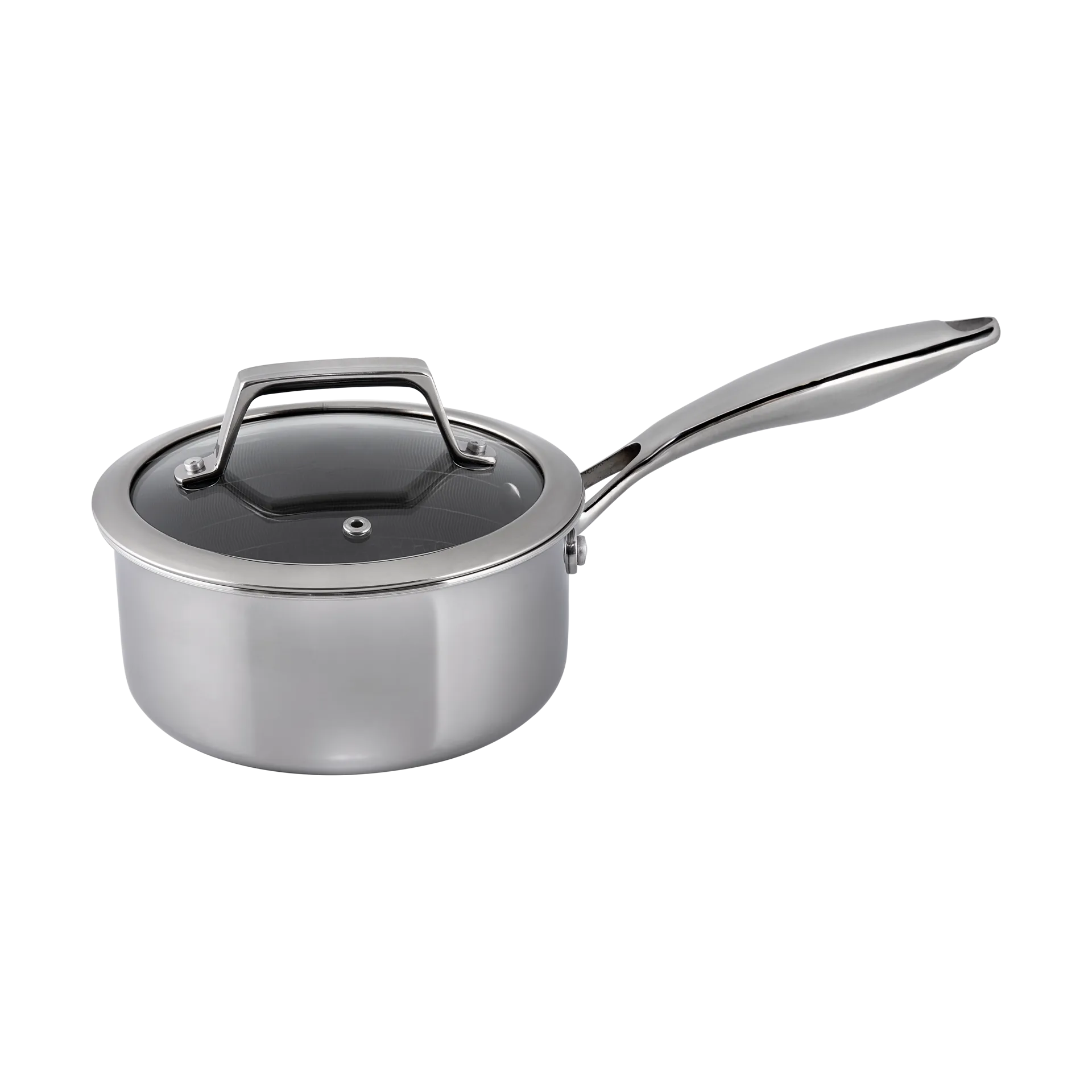 Hâws Santo Hybrid Coating Kochtopf mit Deckel 1,5 L, Edelstahl Hâws