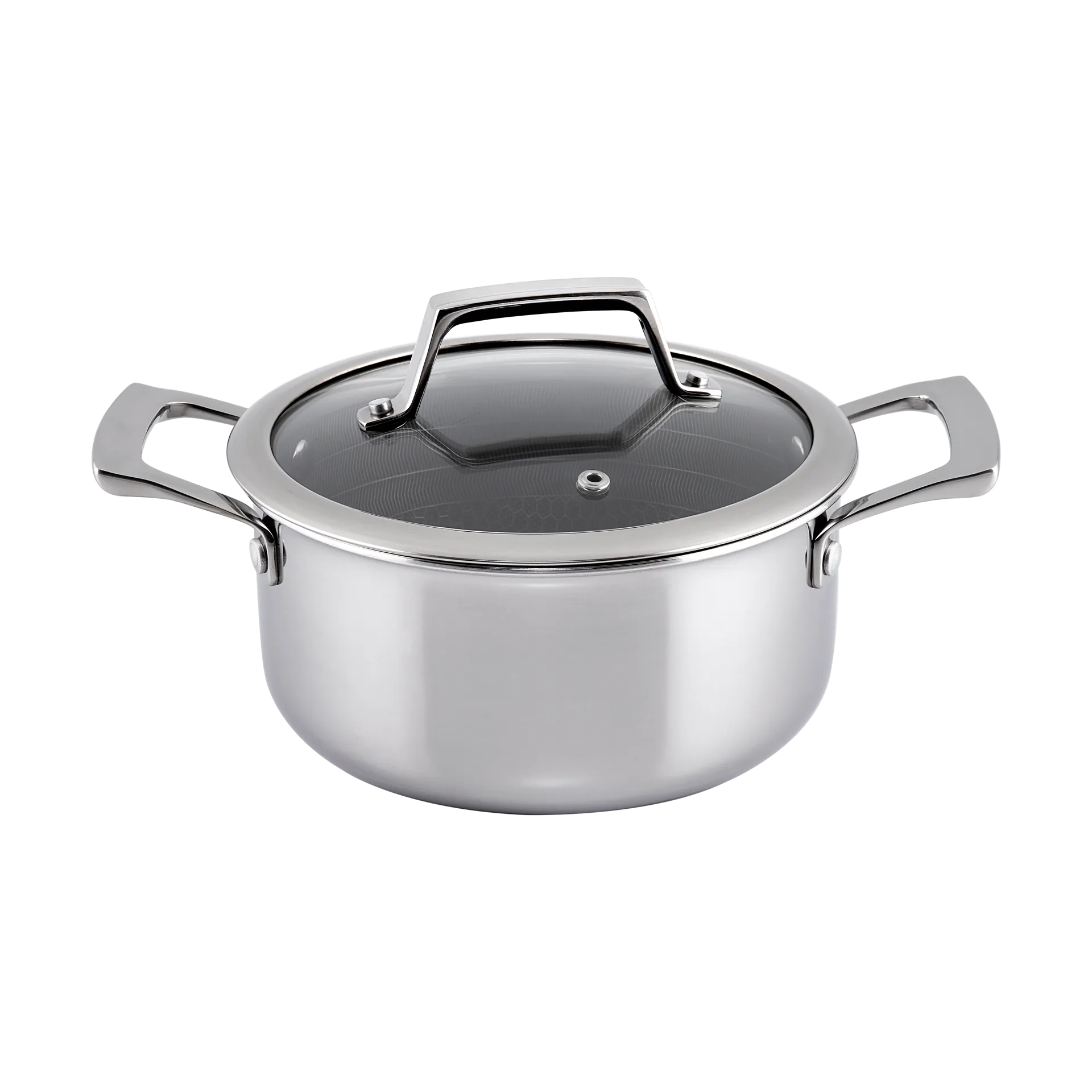 Hâws Santo Hybrid Coating Topf mit Deckel 2,2 L, Edelstahl Hâws