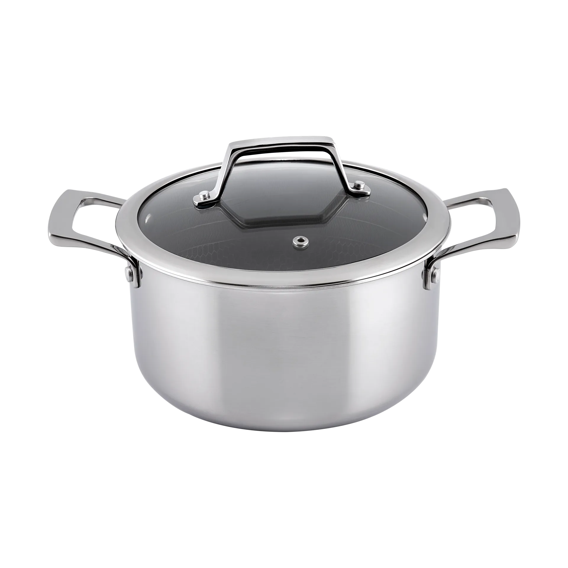 Hâws Santo Hybrid Coating Topf mit Deckel 3,4 L, Edelstahl Hâws