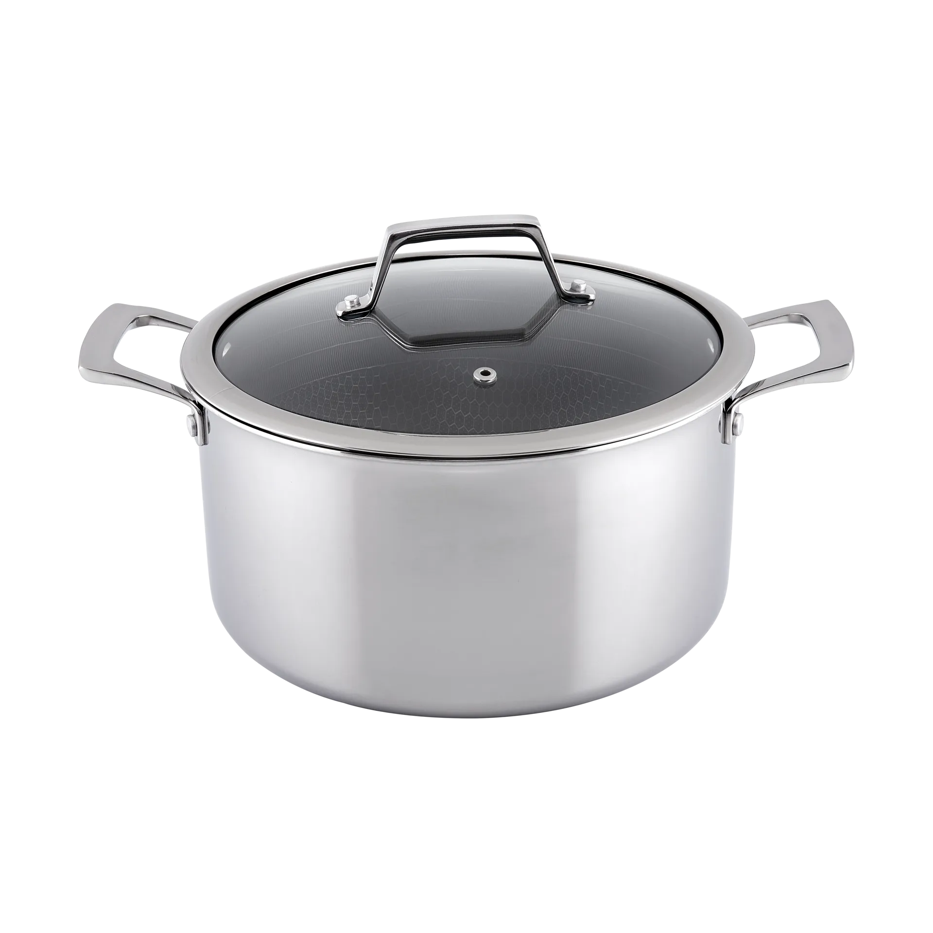 Hâws Santo Hybrid Coating Topf mit Deckel 5,8 L, Edelstahl Hâws