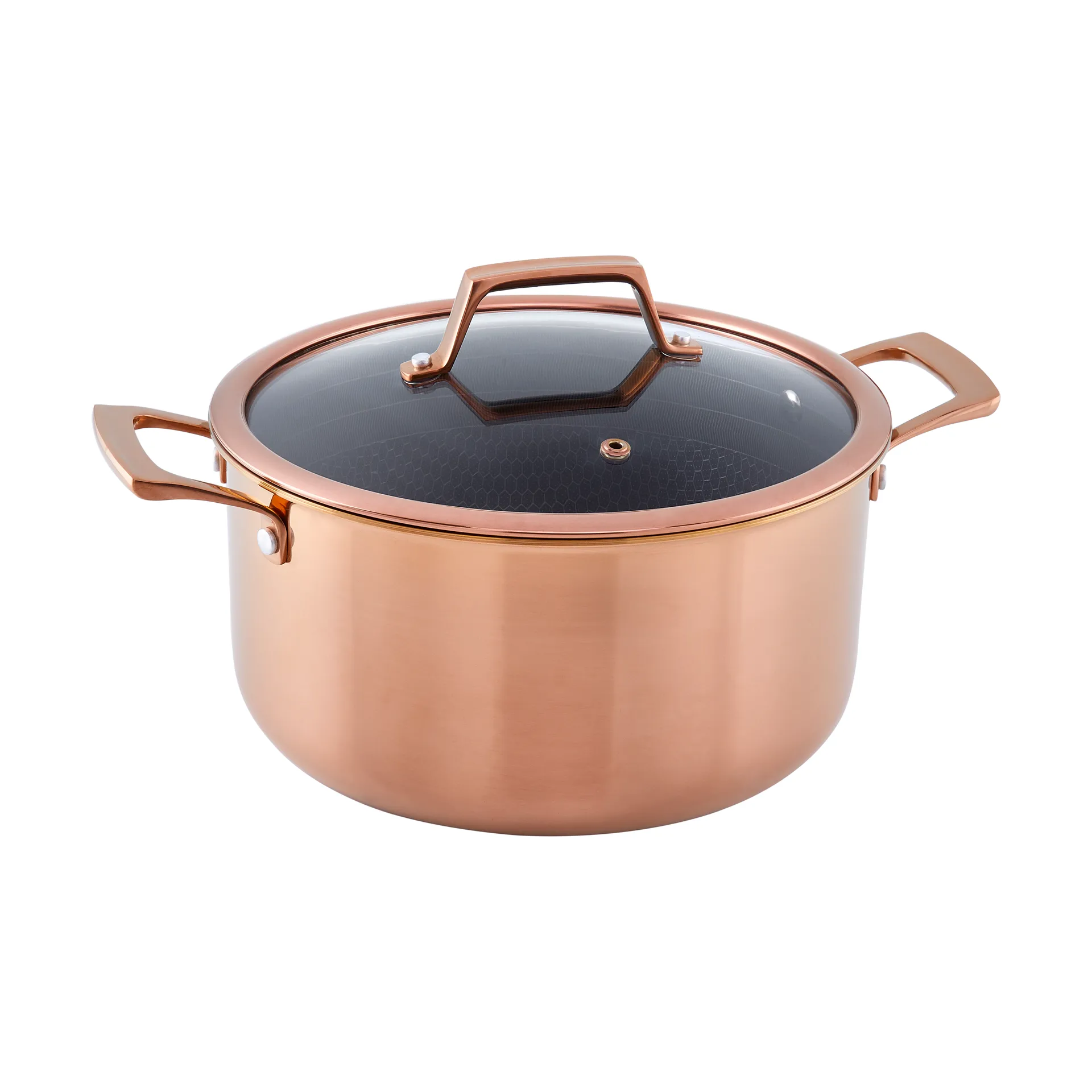 Hâws Santo Schmortopf mit Deckel Hybrid Coating 5,8 L, Rose Gold Hâws