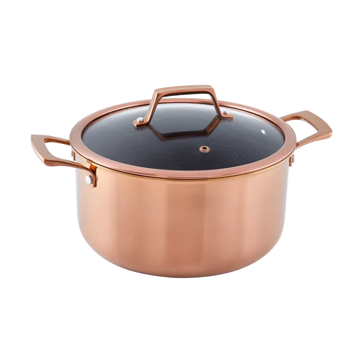 Hâws Santo Schmortopf mit Deckel Hybrid Coating 5,8 L - Rose Gold - Hâws