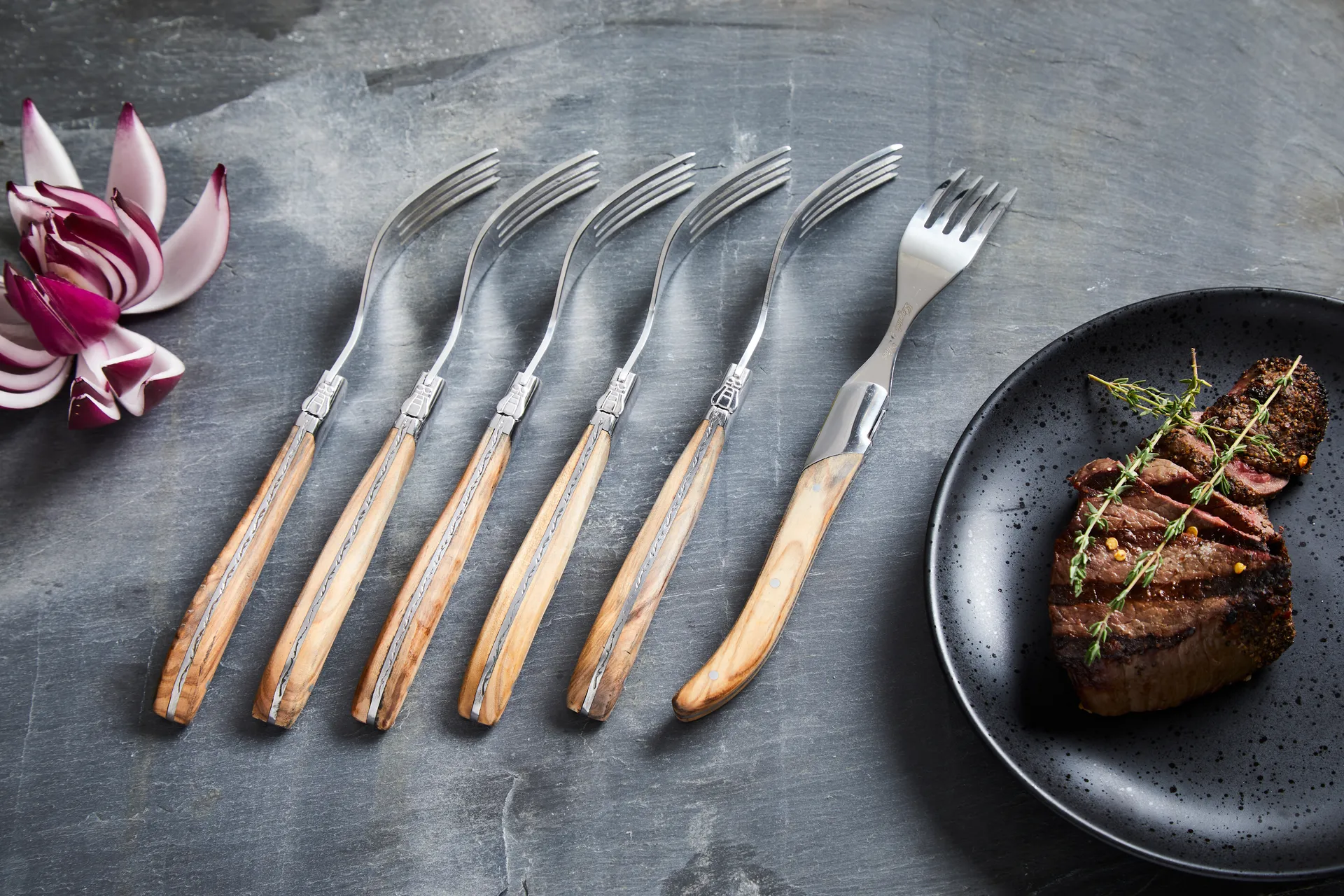 Laguiole By Hâws Grillmesser 6-pack, Olive Hâws