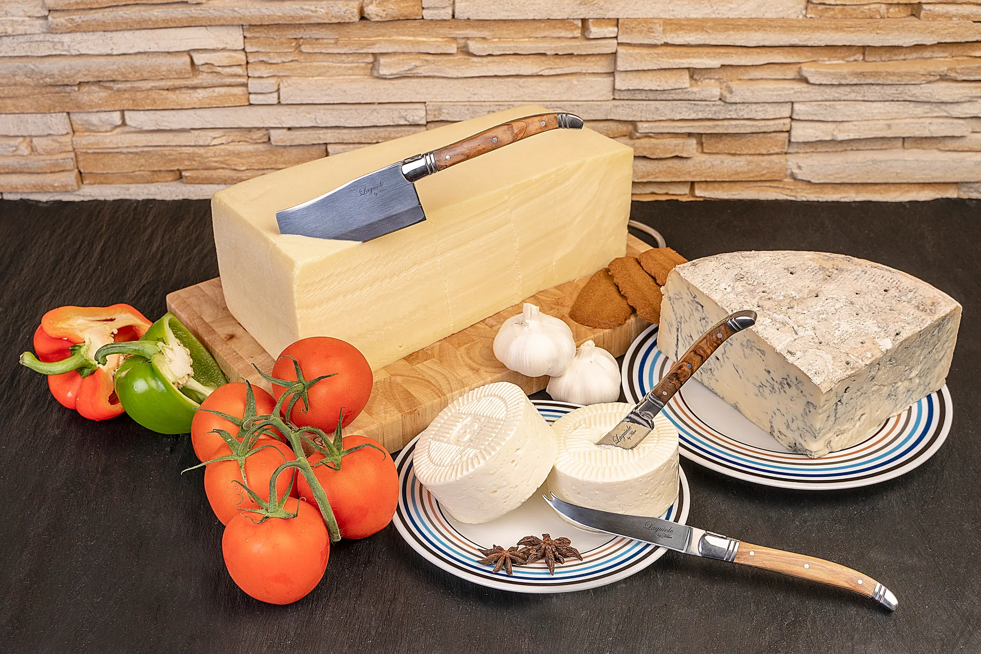 Laguiole By Hâws Käsemesserset 3-teilig, Olive Hâws