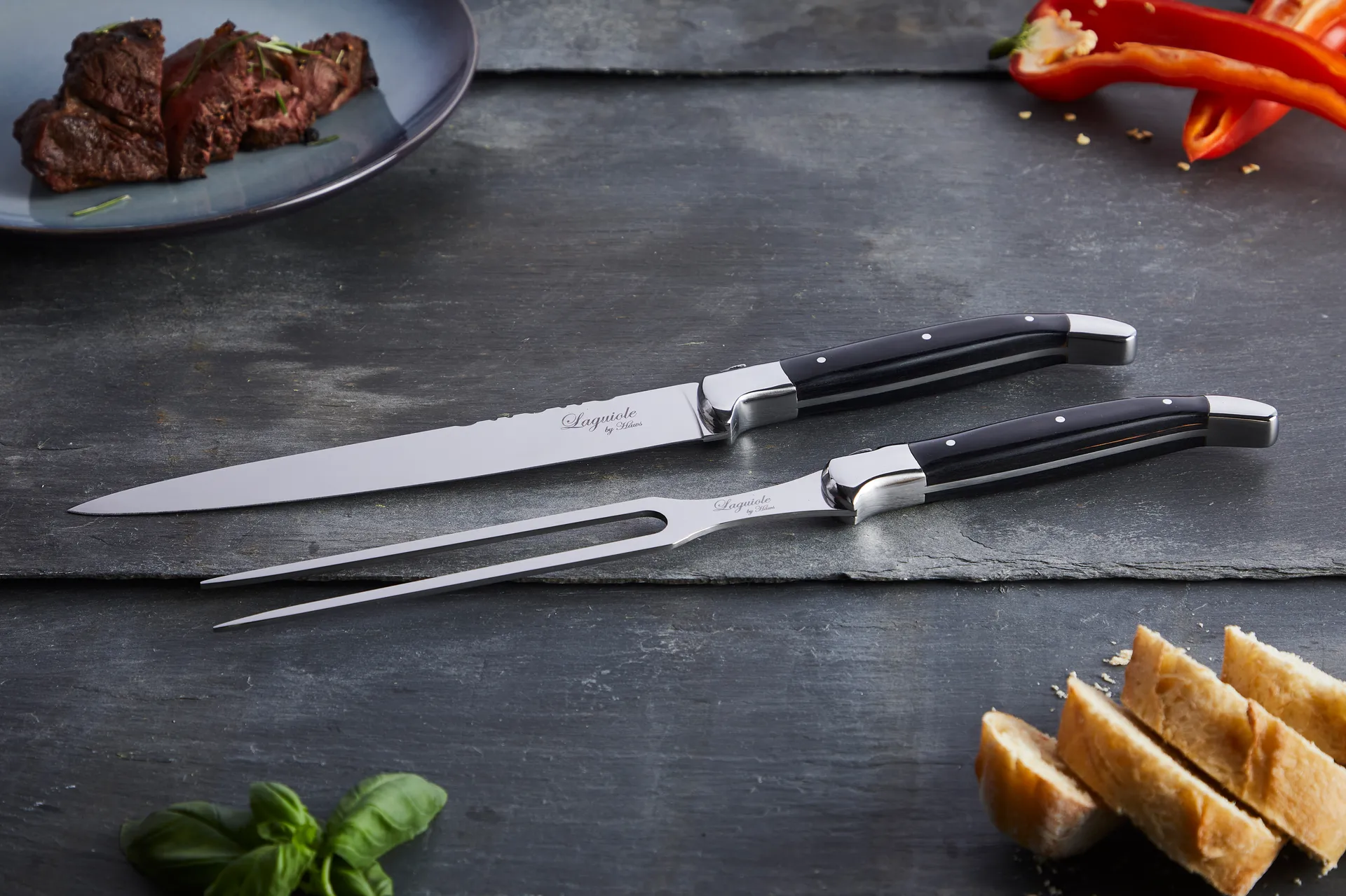 Laguiole By Hâws Trancherset 2-teilig, Black Wood Hâws