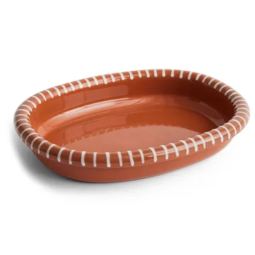 Barro ovale Servierplatte - Natural with stripes, large 27x36 cm - HAY