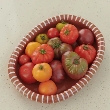 Barro ovale Servierplatte - Natural with stripes, large 27x36 cm - HAY