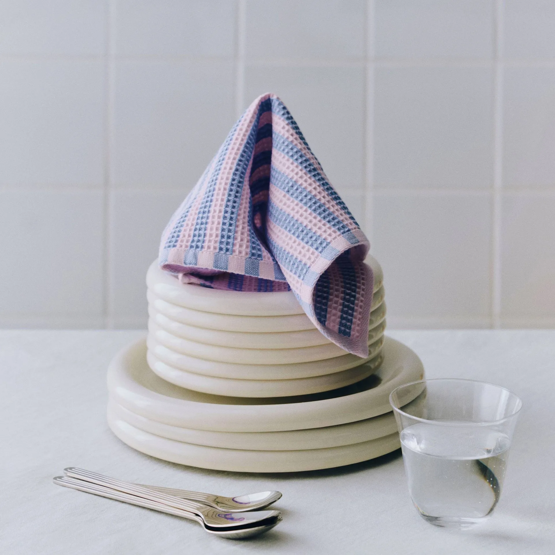 Canteen Geschirrtuch 31 × 31 cm, 2-teilig, Sky blue-pink mix HAY
