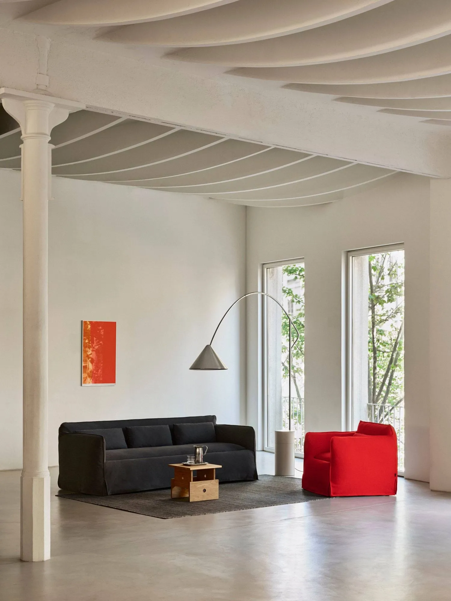 Compass Stehlampe, Silberfarben HAY
