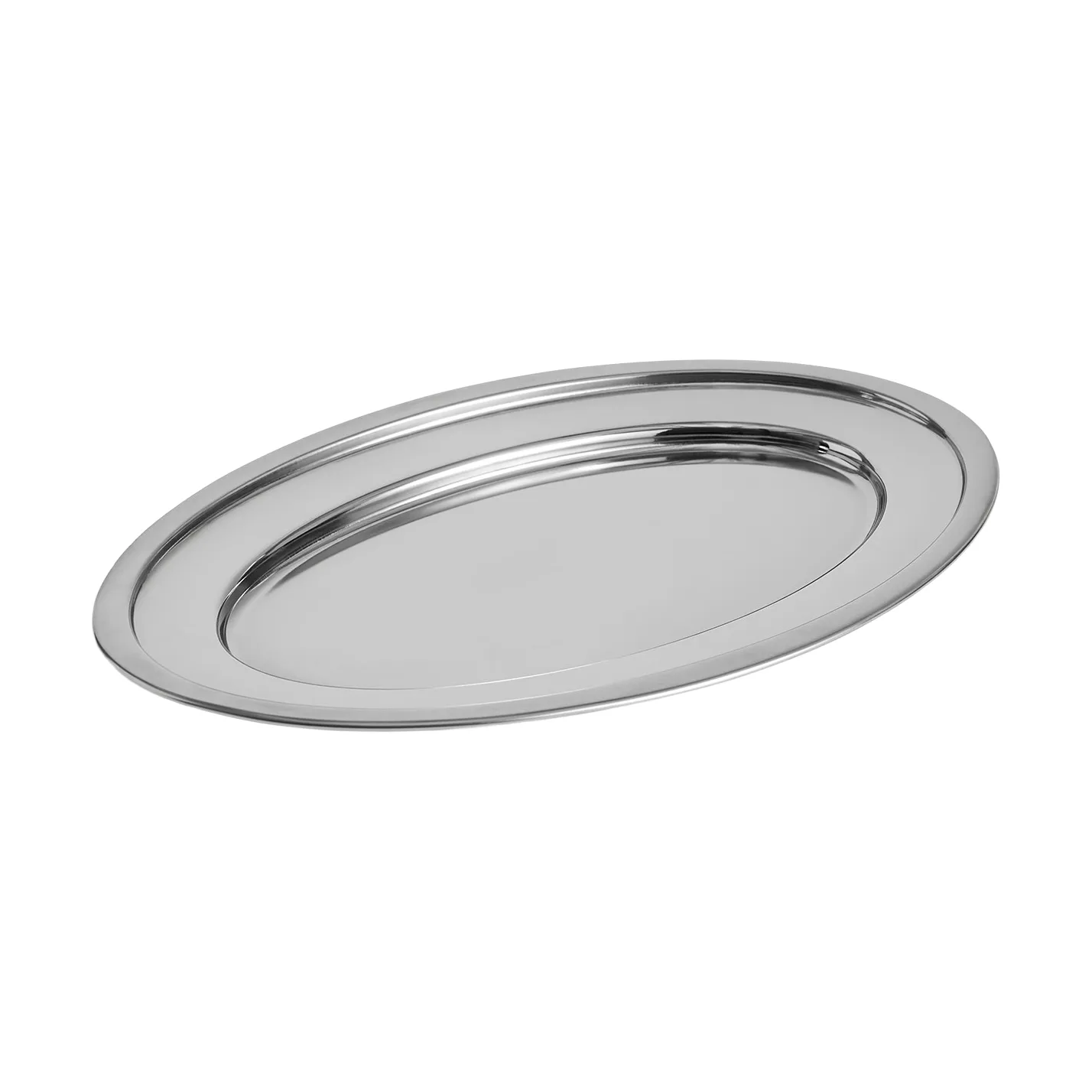 Essential Steel Servierplatte, Edelstahl, oval, Large HAY