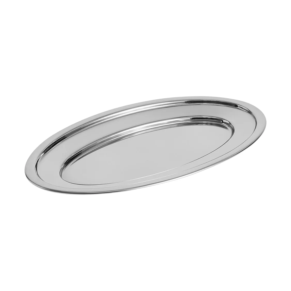 Essential Steel Servierplatte, Edelstahl, oval, Medium HAY