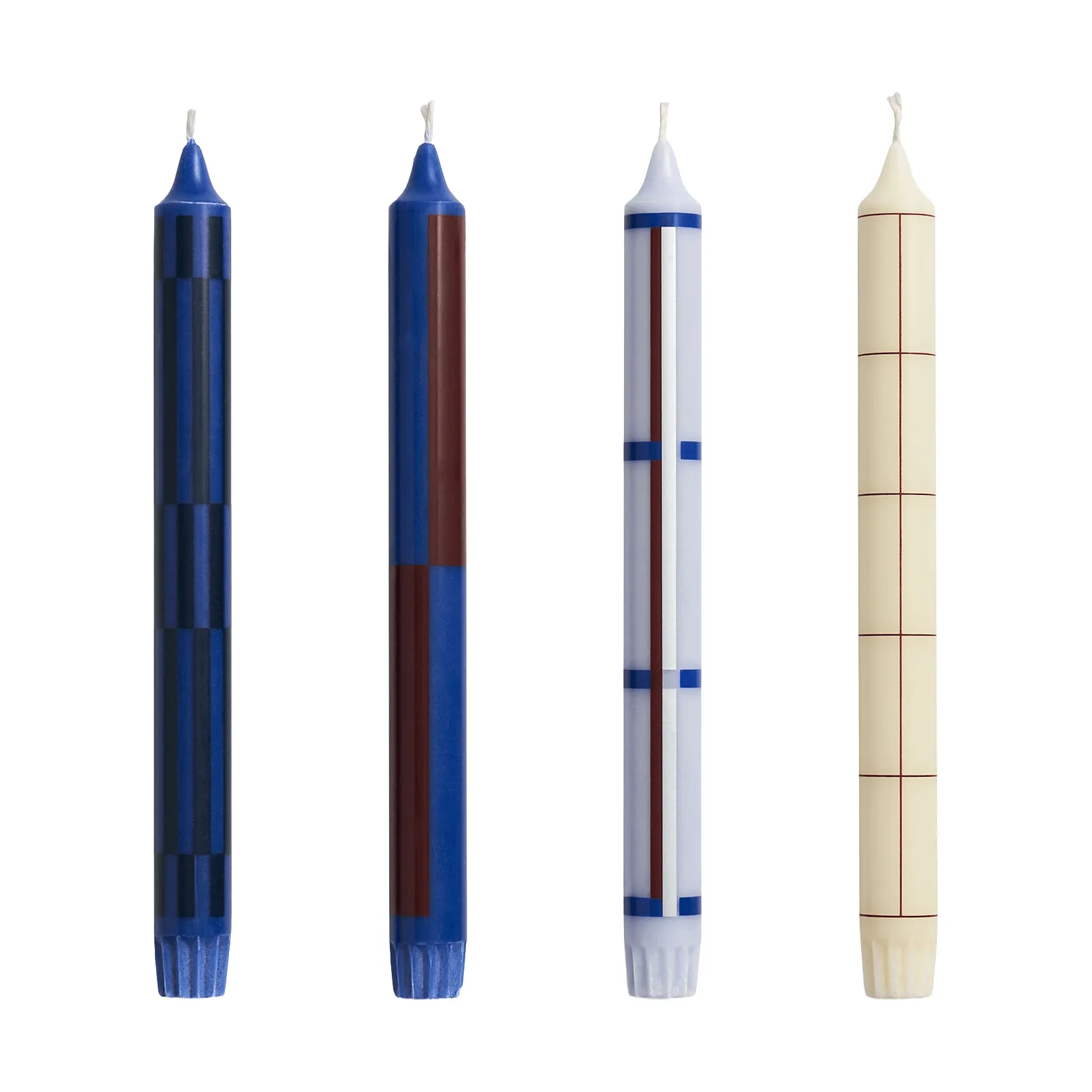 Pattern Kerzen Mix 4er-Pack, Blue-silver HAY