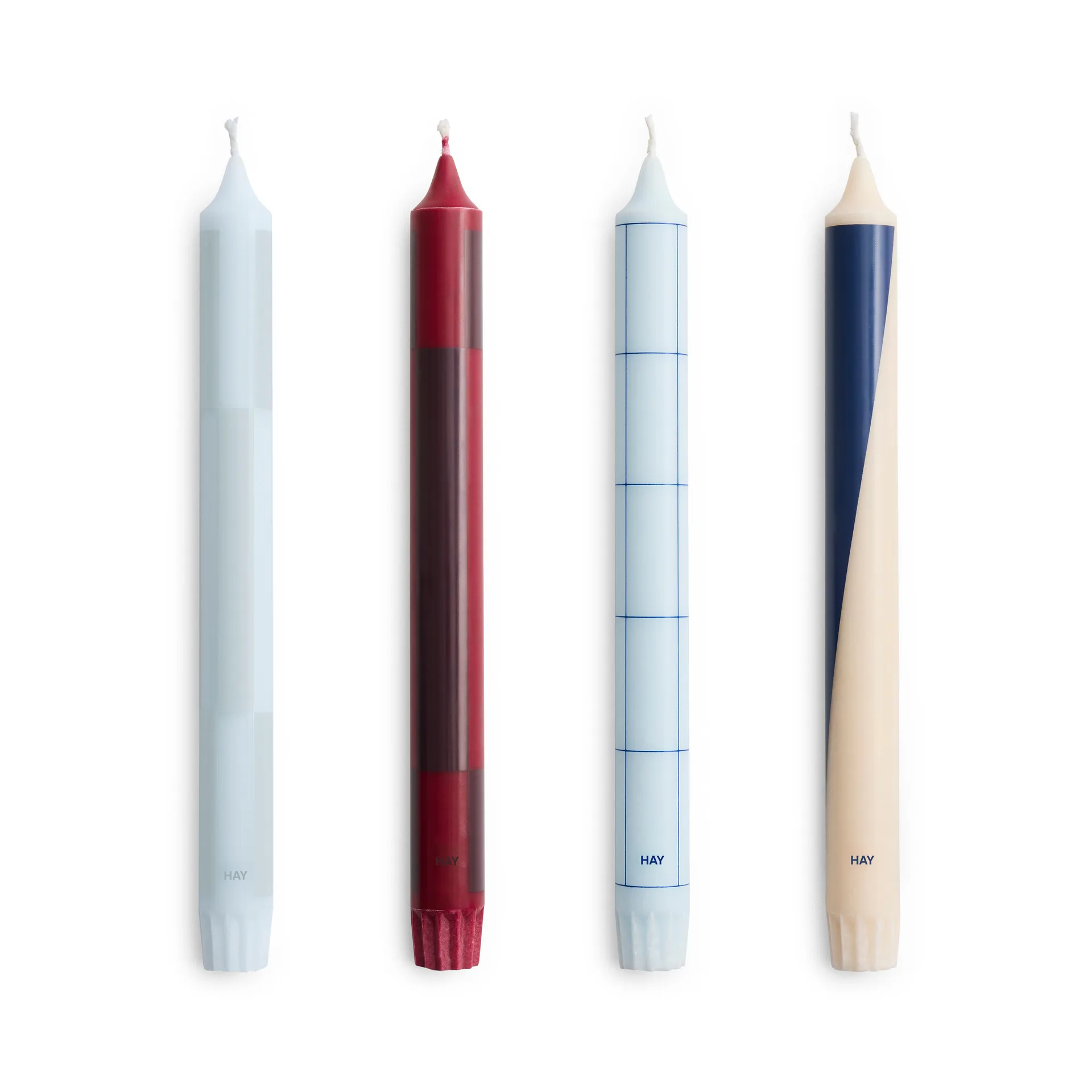 Pattern Kerzenmix 4er-Pack, Blues-bordeaux HAY