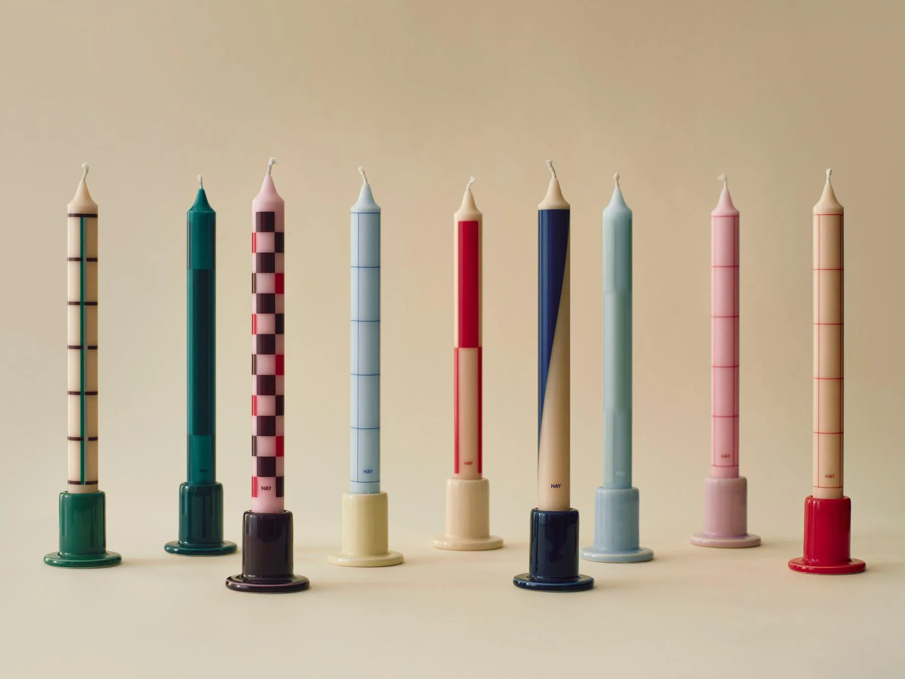 Pattern Kerzenmix 4er-Pack, Greens-bordeaux HAY