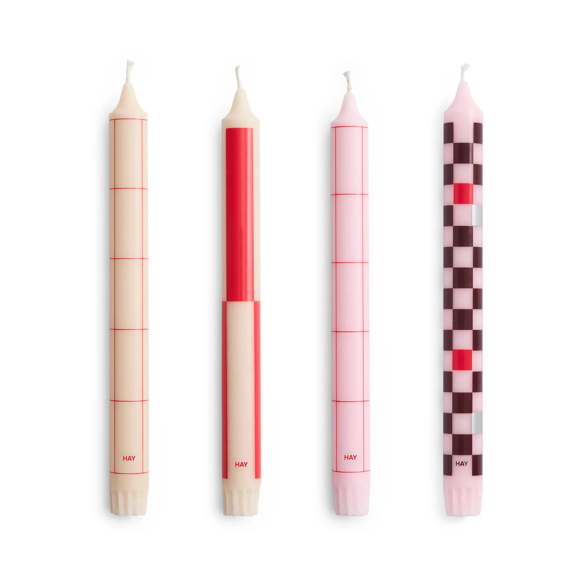 Pattern Kerzenmix 4er-Pack, Reds-bordeaux HAY