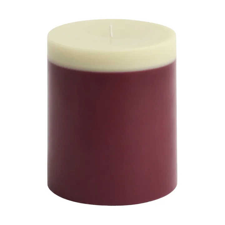 Silo Candle Blockkerze - Bordeaux-lime white, Ø9,5x11 cm - HAY