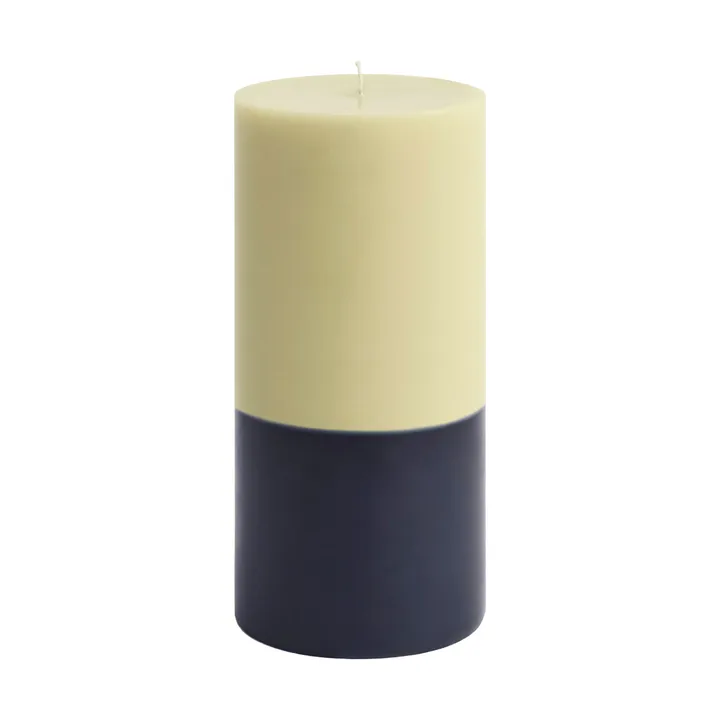 Silo Candle Blockkerze - Lime white-midnight blue, Ø9,5x20 cm - HAY
