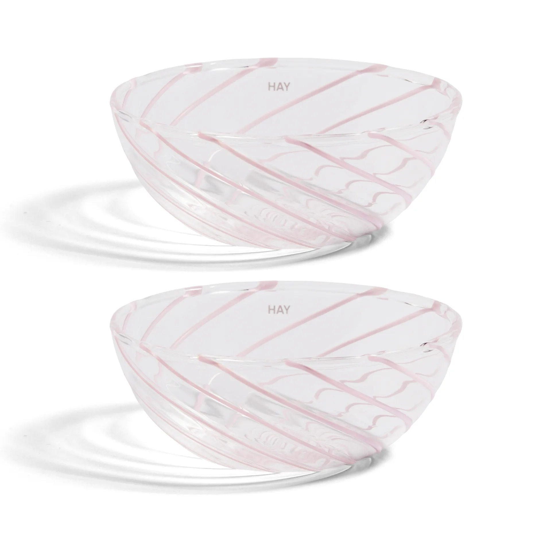 Spin Schale Ø8,5cm 2er Pack, Klar-rosa Streifen HAY