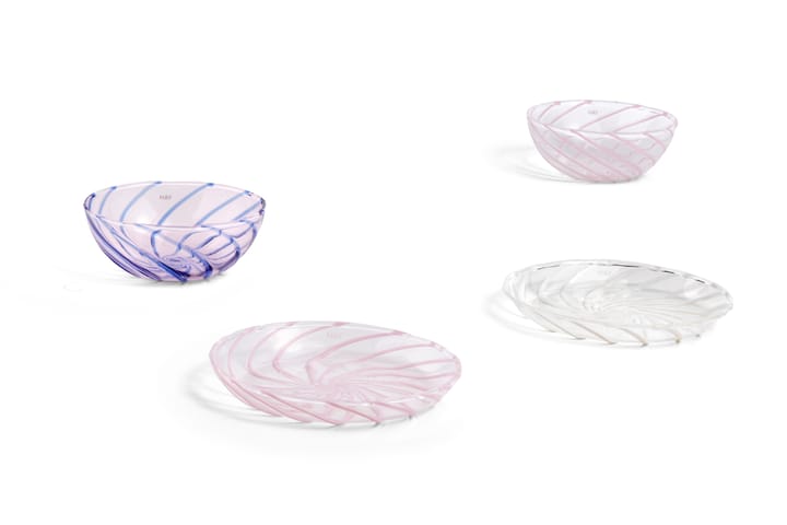 Spin Schale Ø8,5cm 2er Pack, Klar-rosa Streifen HAY