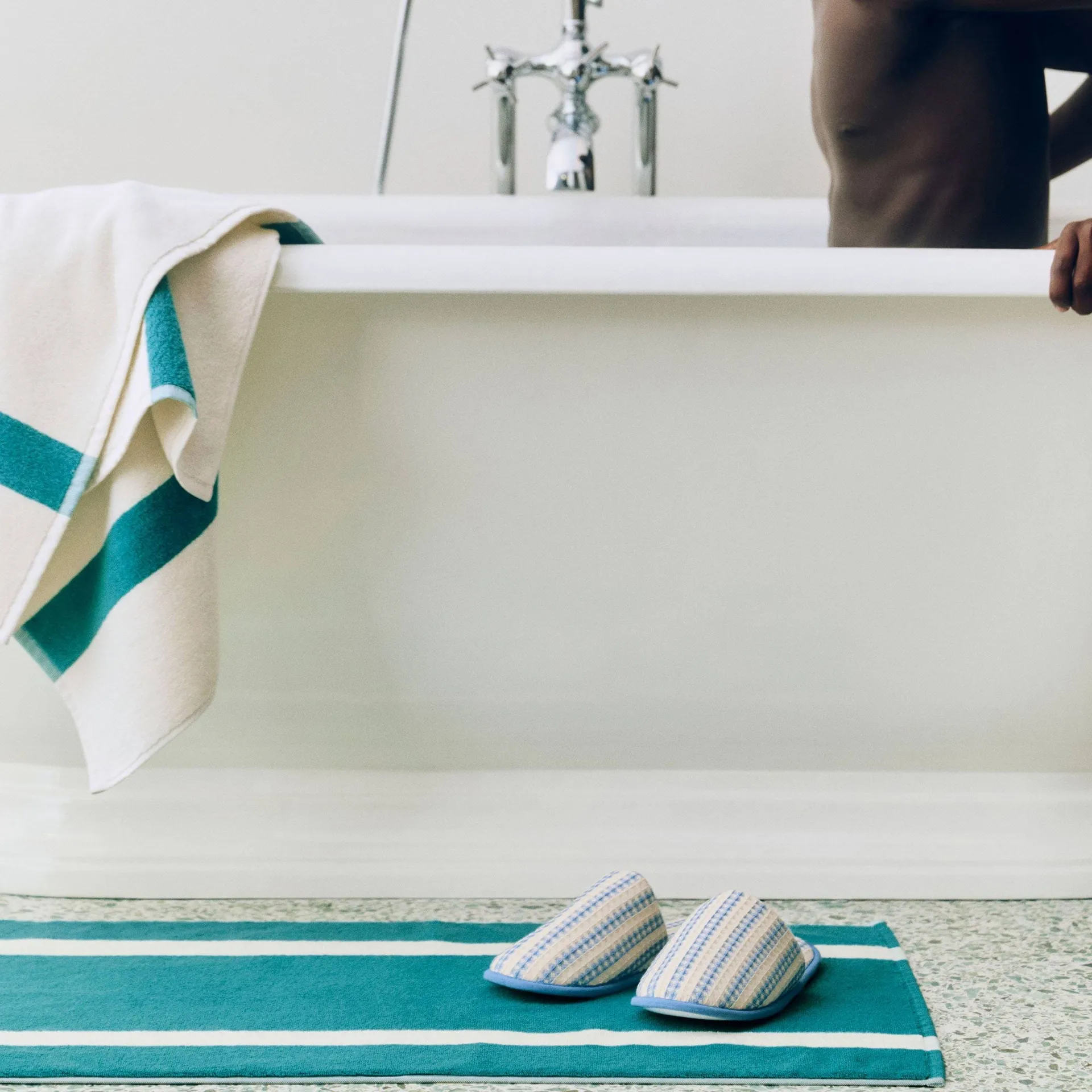 Stripe Badematte, Petrol blue, 50x80 cm HAY
