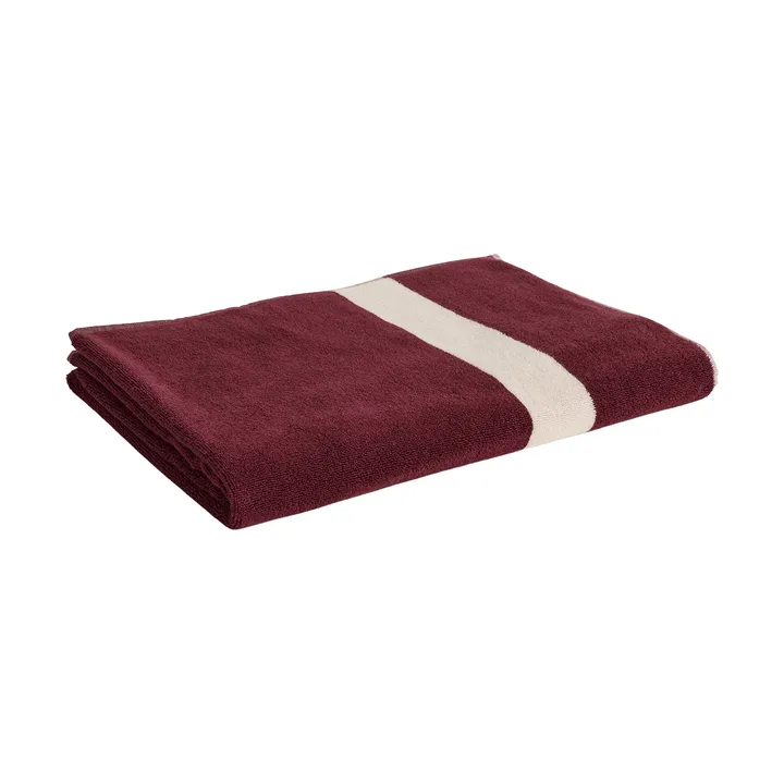 Stripe Handtuch - Burgundy, 100x150 cm - HAY