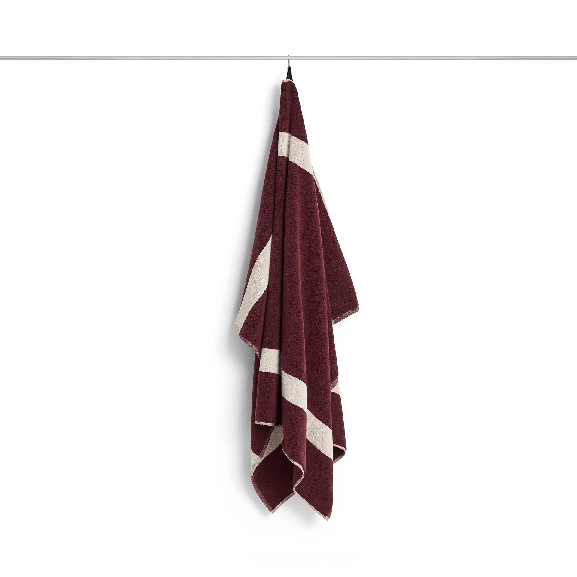 Stripe Handtuch, Burgundy, 100x150 cm HAY