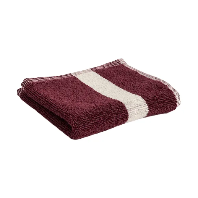 Stripe Handtuch - Burgundy, 30x30 cm - HAY